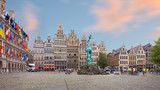 Fototapeta Perspektywa 3d - Cental square of Antwerp. City Hall