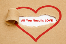 All You Need Is Love Torn Paper