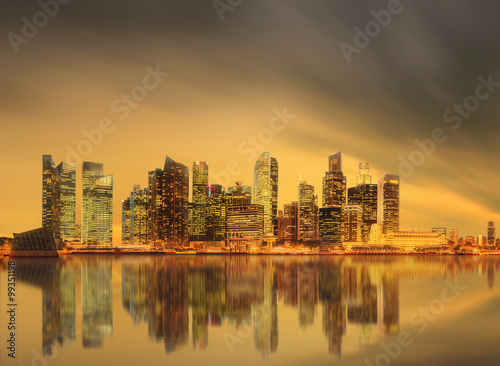 Photo Singapore Skyline and view of Marina Bay