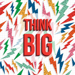 Wall Mural - Think big motivation inspiration quote 80s retro