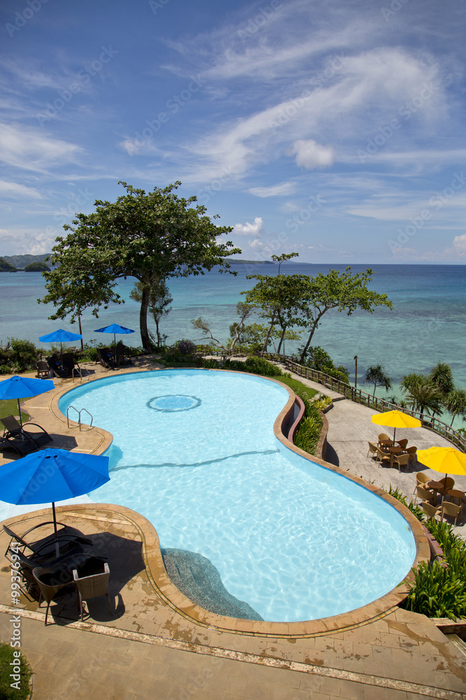 Swimming pool on Boracay island, Philippines Stock Photo | Adobe Stock
