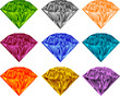 diamonds colorful gemstones collection - raster version