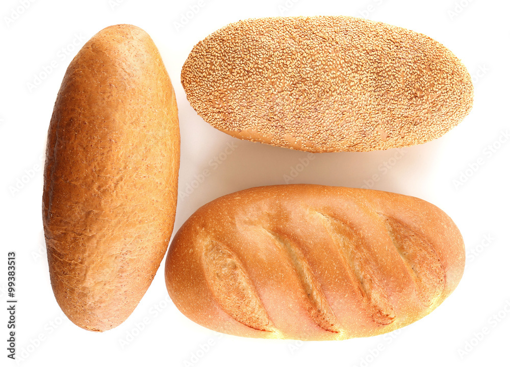 Bread isolated on white