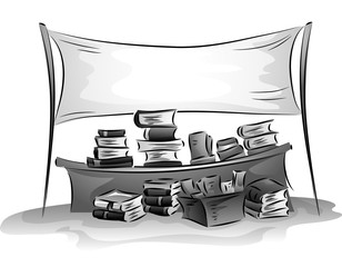 Wall Mural - Book Bazaar Gray Banner