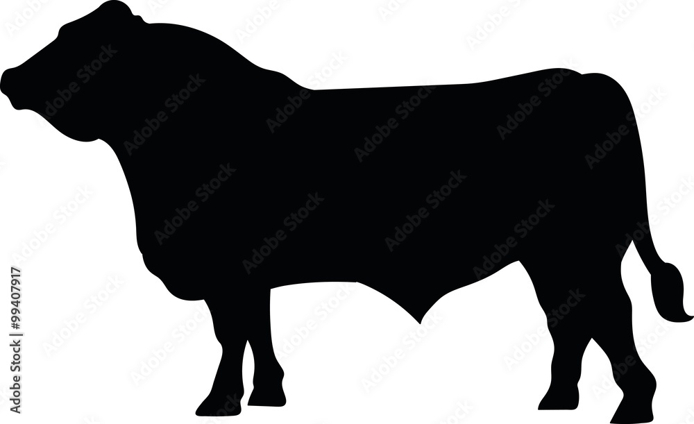 Bull vector silhouette Stock Vector | Adobe Stock