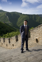 Businessman On The Great Wall