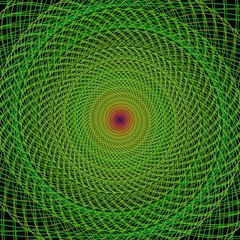 Poster - green fractal spiral background