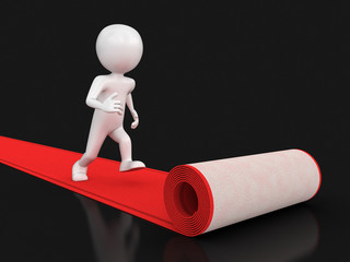 Poster - Red Carpet and man. Image with clipping path