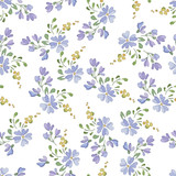 Fototapeta  - Seamless Patterns with  watercolor flowers