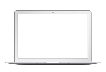 Poster - Modern thin laptop, notebook or ultrabook isolated. Vector illustration.