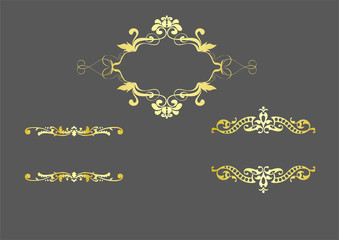 Set of decorative elements for editable and design elegant