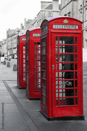 Naklejka dekoracyjna Phone boxes on the Royal Mile