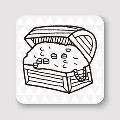 Sticker - treasure chest doodle