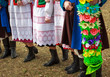 Polish ethnic costumes of Kurpie region on Palm Tree Sunday