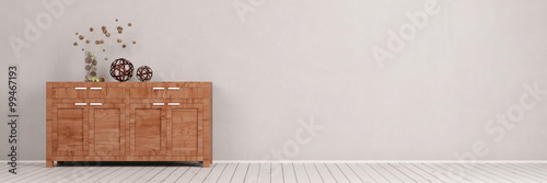 Fotografía Panorama mit Schrank vor Wand