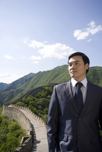 Businessman On The Great Wall