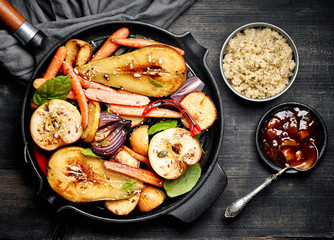 Wall Mural - Roasted fruits and vegetables