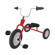 Children red tricycle cartoon icon