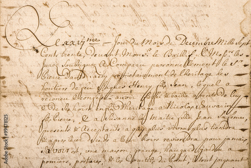 Fotografía Vieja carta con el texto escrito a mano. textura grunge de época