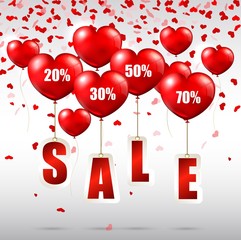 Heart shaped balloons with sale advertisement 