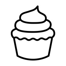 Cupcake Dessert Line Art Icon For Apps And Websites