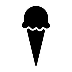 Wall Mural - Ice cream cone with one scoop flat icon for apps and websites