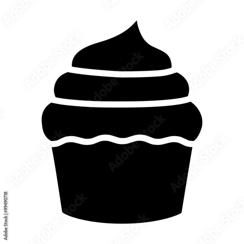 Cupcake dessert flat icon for apps and websites Poster
