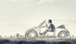 © Sergey Nivens - Woman in drawn car
