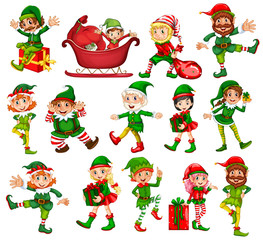 Poster - Christmas elf in different positions