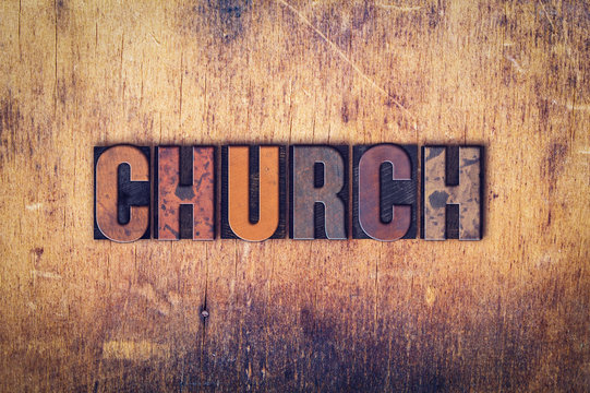 Church Concept Wooden Letterpress Type