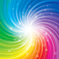Aufkleber - Glittering stars on colorful swirl background.