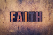 Faith Concept Wooden Letterpress Type