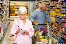 Senior Woman With Shopping List 