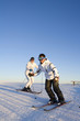 Young men skiing
