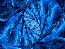 Blue Glowing Stained-glass Fractal