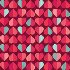retro seamless valentines day hearts pattern 