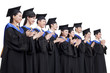 © Blue Jean Images - Portrait of graduates clapping hands