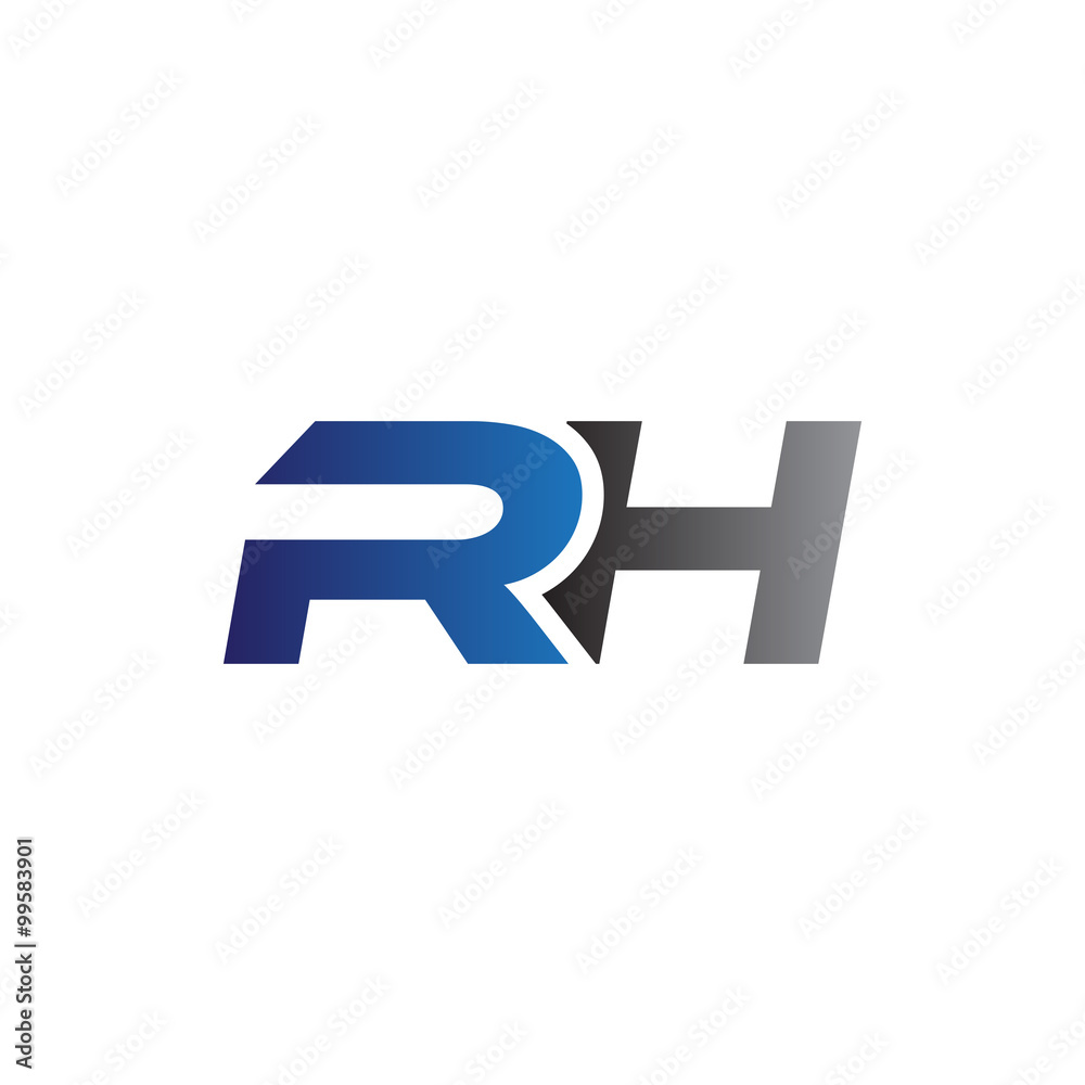 Simple Modern letters Initial Logo rh Stock Vector | Adobe Stock