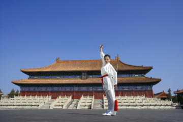 Portrait Of Young Woman Practicing Martial Arts