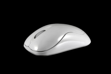 Wireless white computer mouse