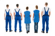 © Andrey Popov - Rear View Of Male And Female Janitors Standing In Row