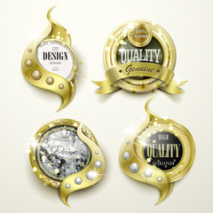 Wall Mural - sumptuous gold and jewelry labels design