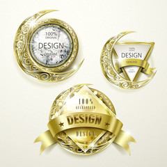 Wall Mural - sumptuous gold and jewelry labels design
