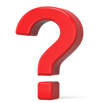 3D red question mark
