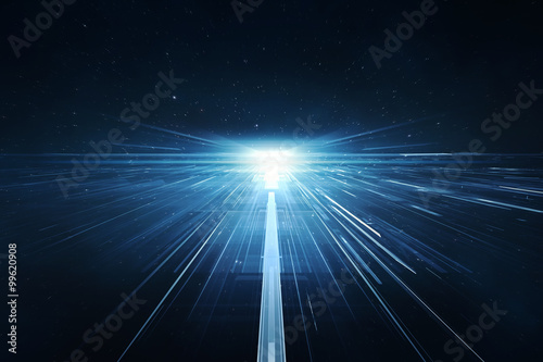 Photographie Abstract lens flare space or time travel concept background