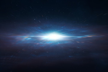Wall Mural - abstract lens flare space or time travel concept background