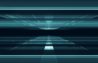 Wall Mural - 3d matrix like tunnel