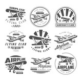 Fototapeta Kosmos - Airplane Club Emblems 