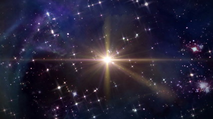 Wall Mural - the mystery of star glowing in starry night