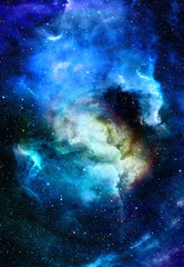 Aufkleber - Nebula, Cosmic space and stars, blue cosmic abstract background. Elements of this image furnished by NASA.